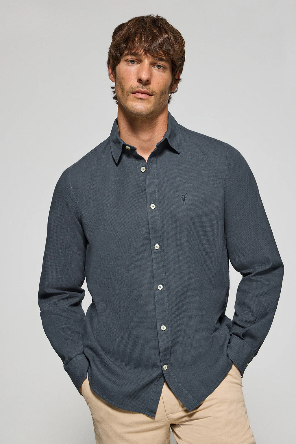Navy-blue shirt Stanford with Rigby Go tonal embroidered logo