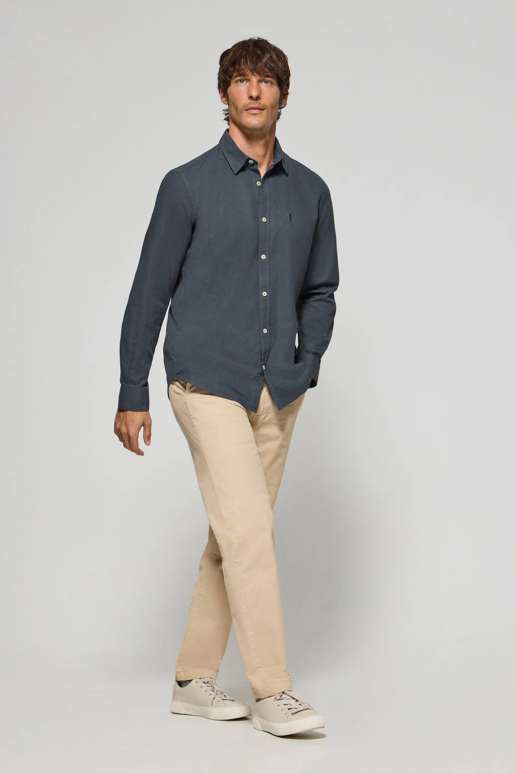 Navy-blue shirt Stanford with Rigby Go tonal embroidered logo - Image 4