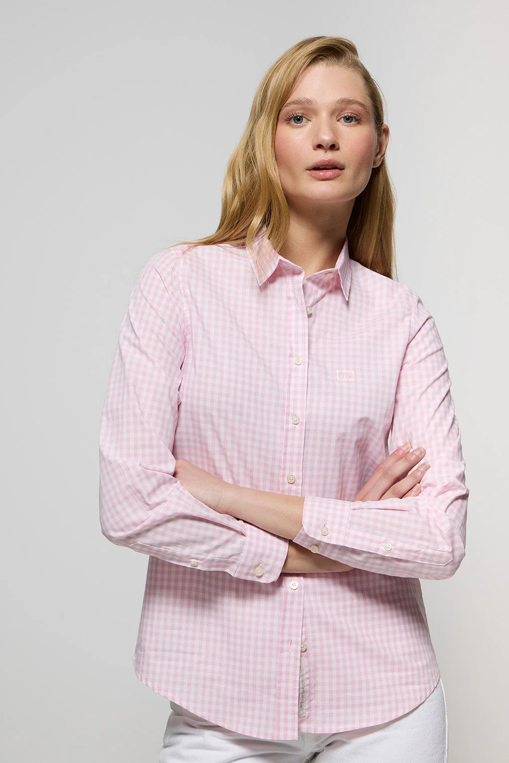 Pink shirt with vichy checks and Polo Club detail - Image 3