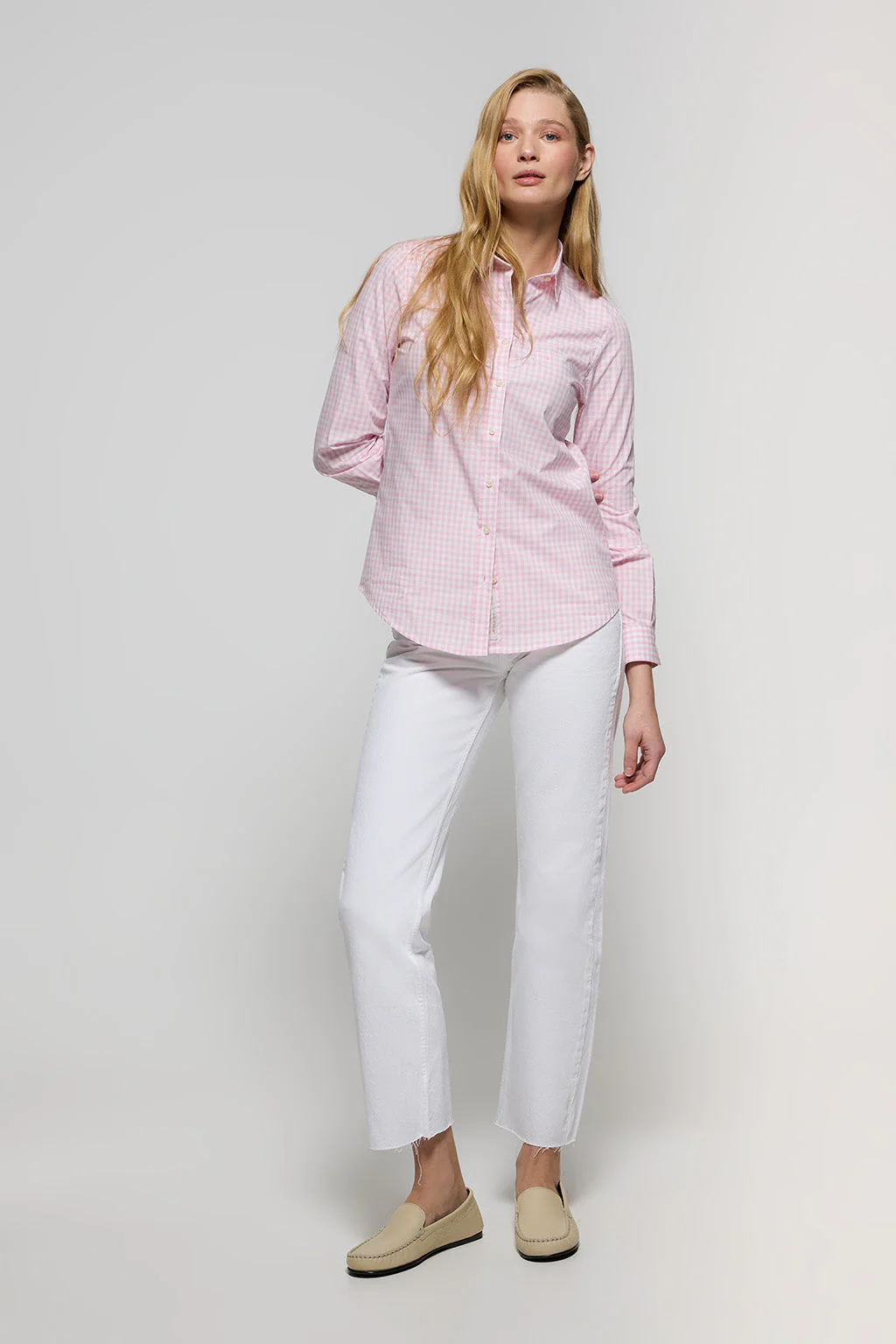 Pink shirt with vichy checks and Polo Club detail - Image 4