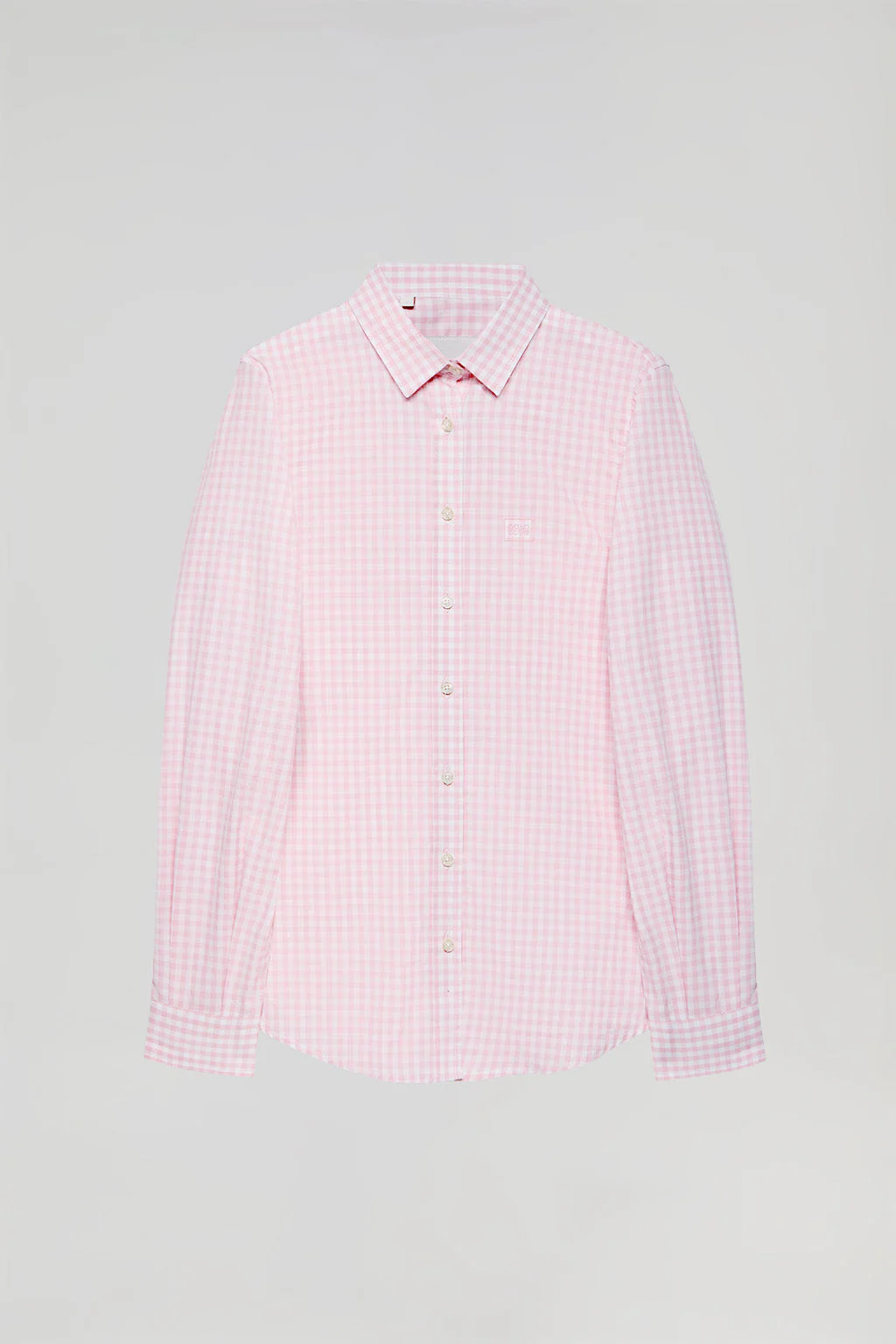 Pink shirt with vichy checks and Polo Club detail - Image 6