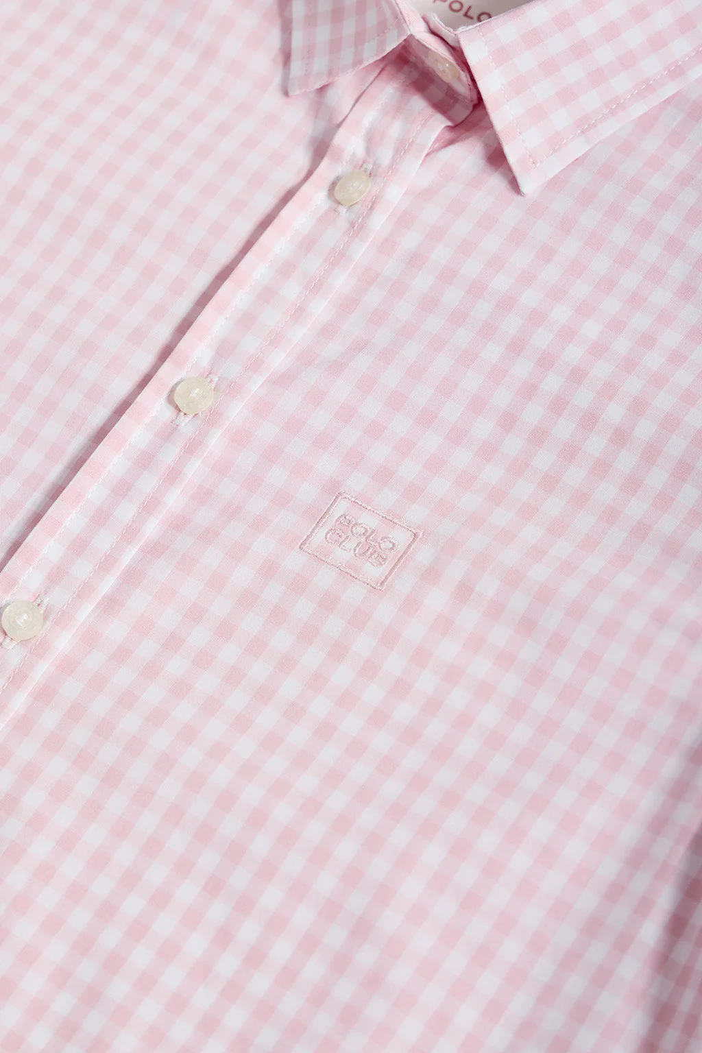 Pink shirt with vichy checks and Polo Club detail - Image 7