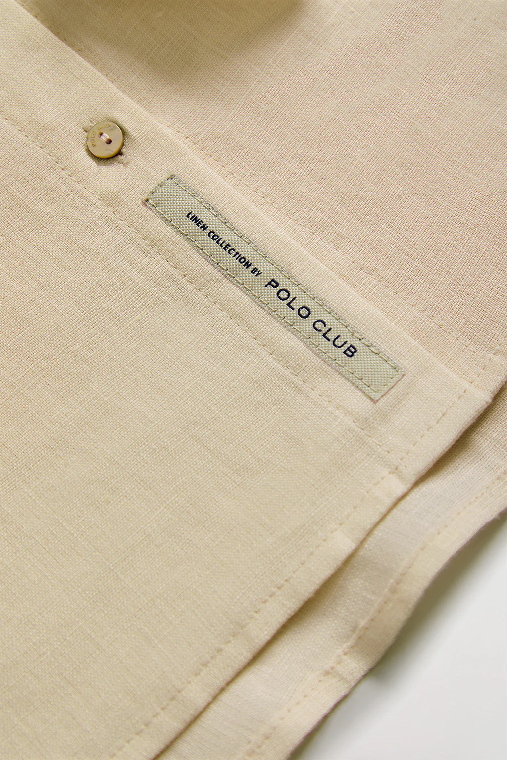 Beige linen shirt with embroidered detail - Image 10
