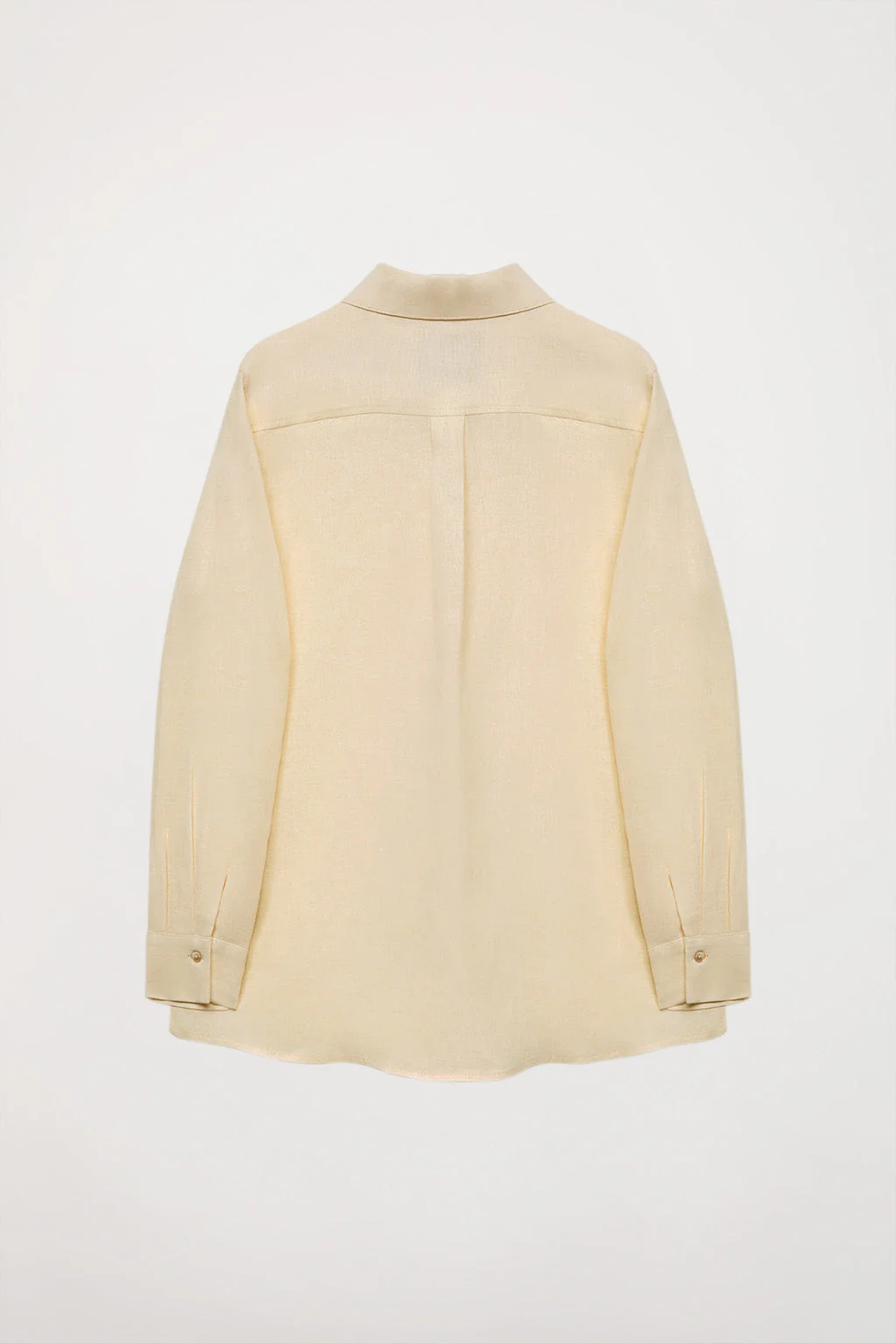 Beige linen shirt with embroidered detail - Image 11