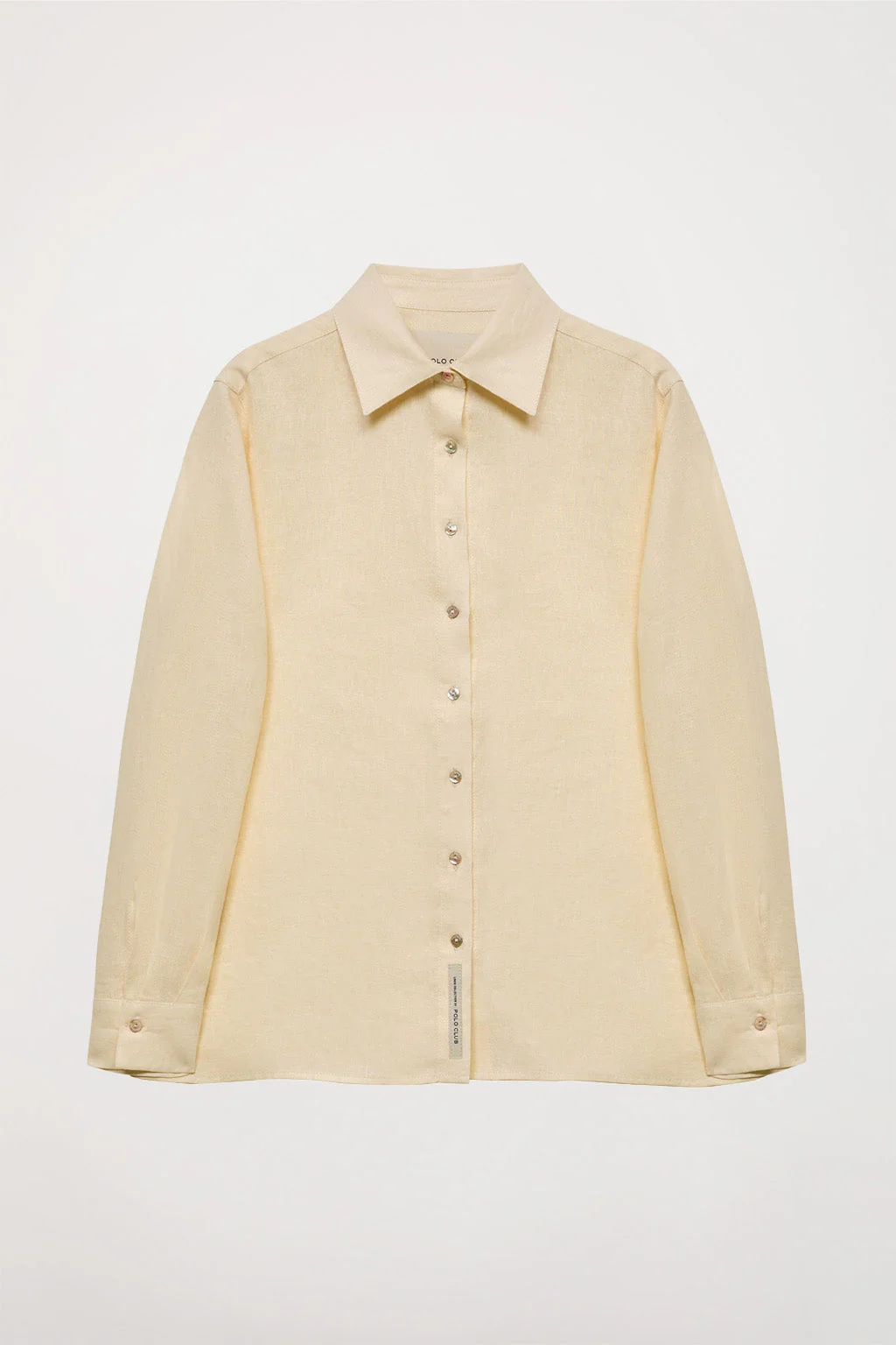 Beige linen shirt with embroidered detail - Image 13