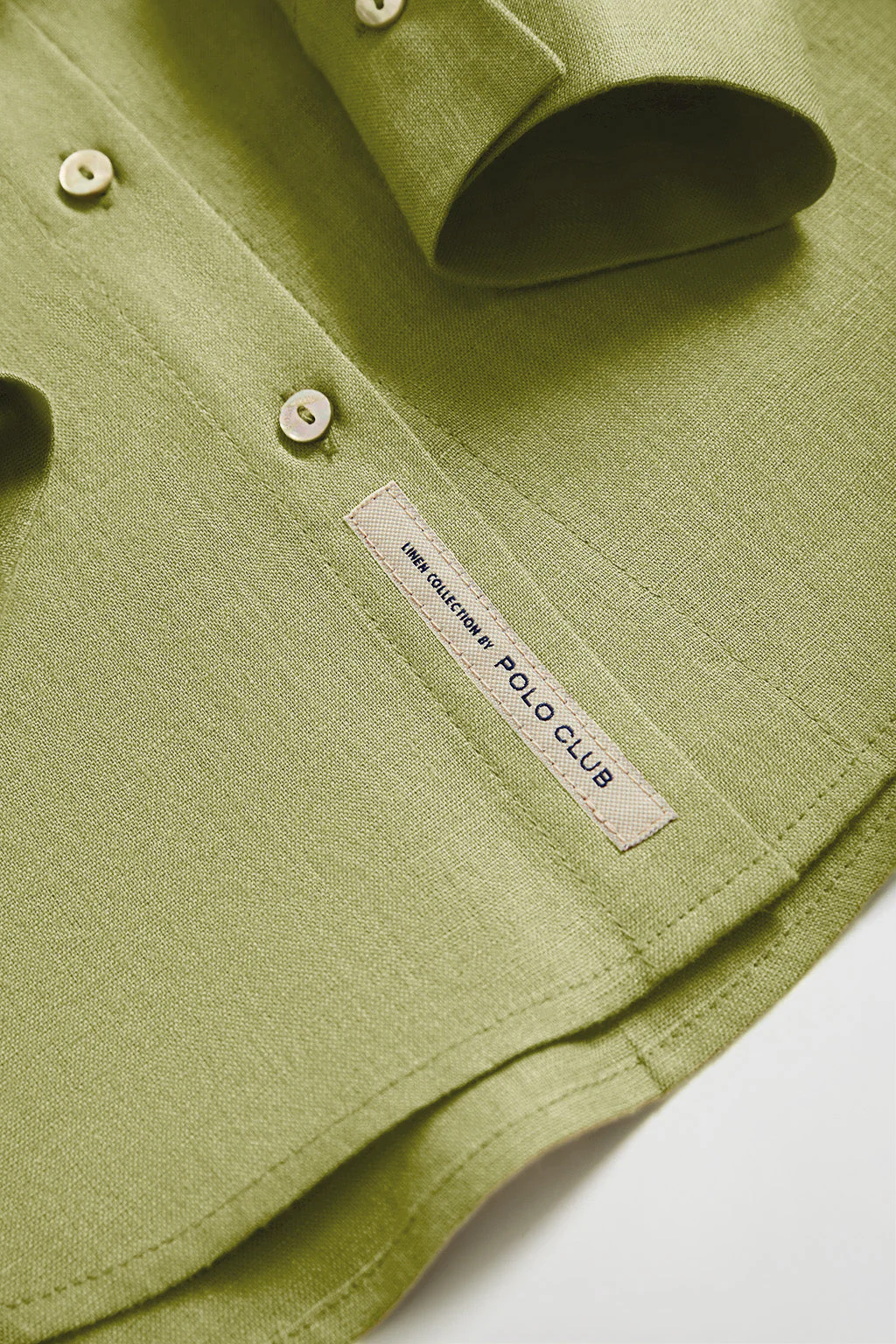 Green linen shirt with embroidered detail - Image 10