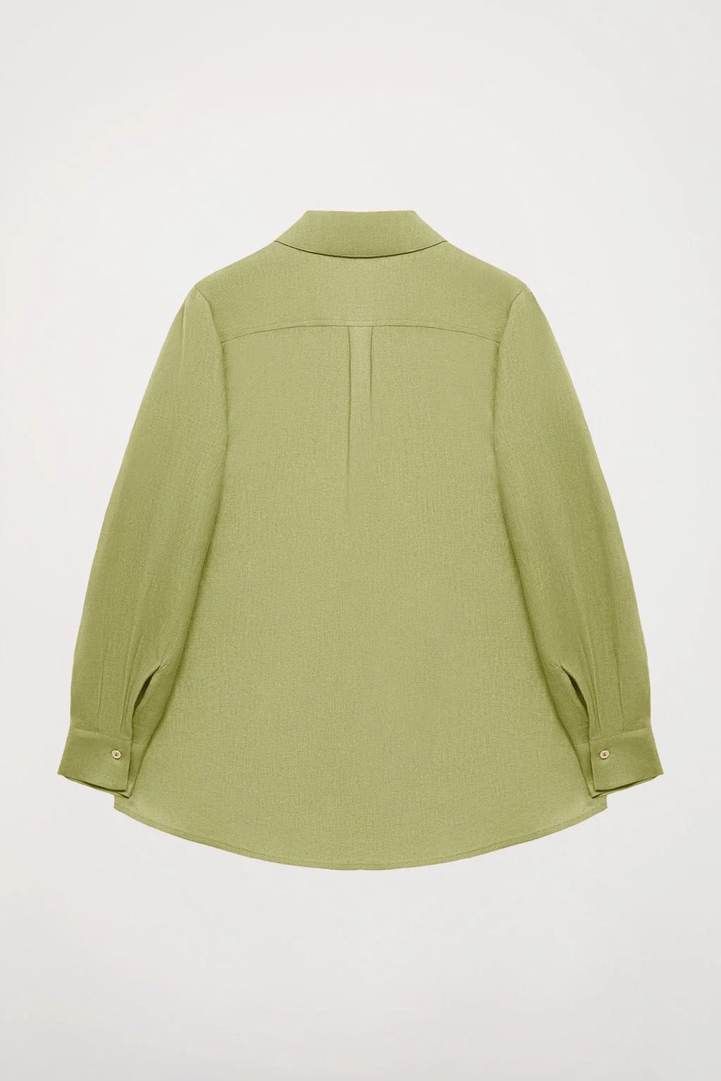Green linen shirt with embroidered detail - Image 11