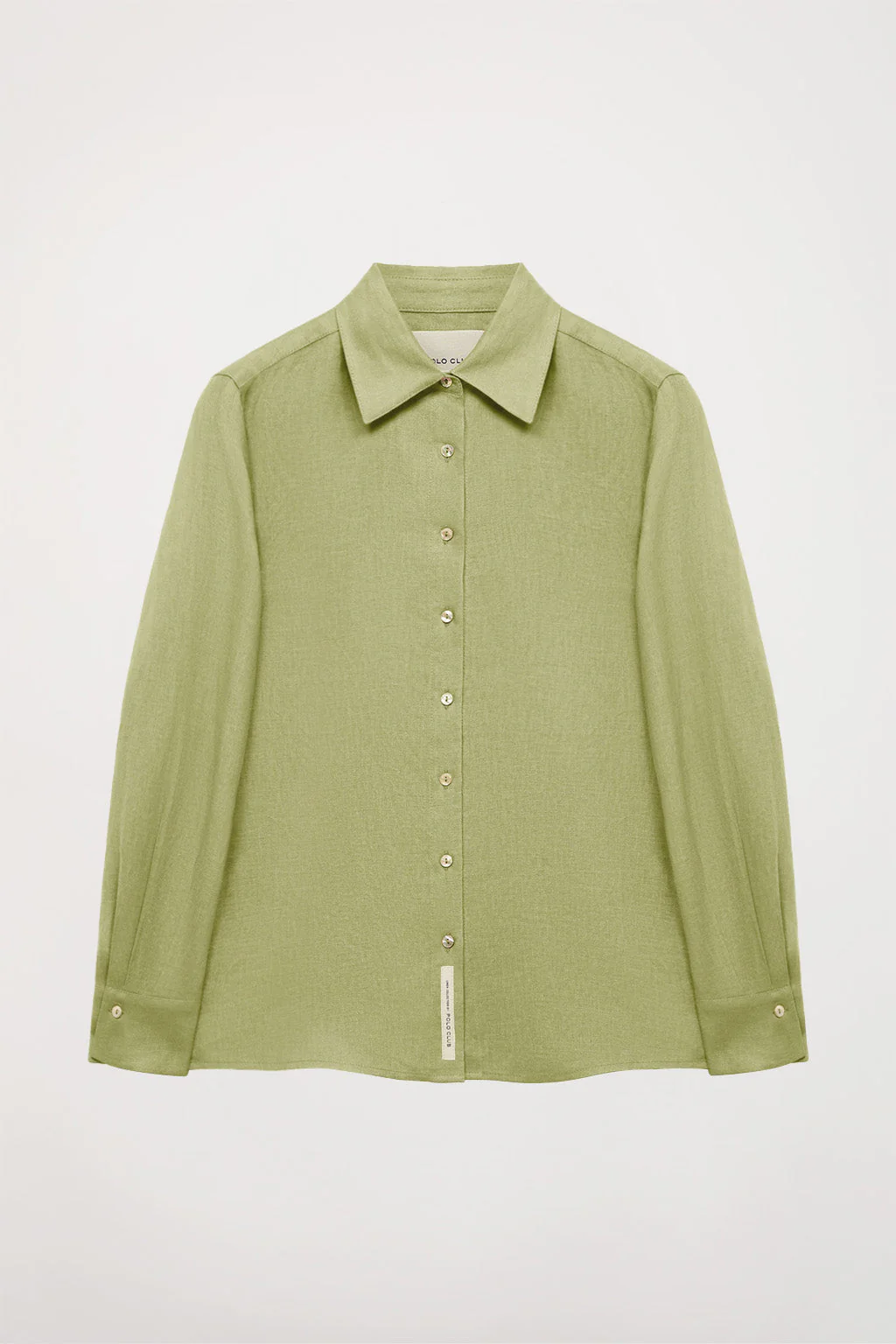 Green linen shirt with embroidered detail - Image 7