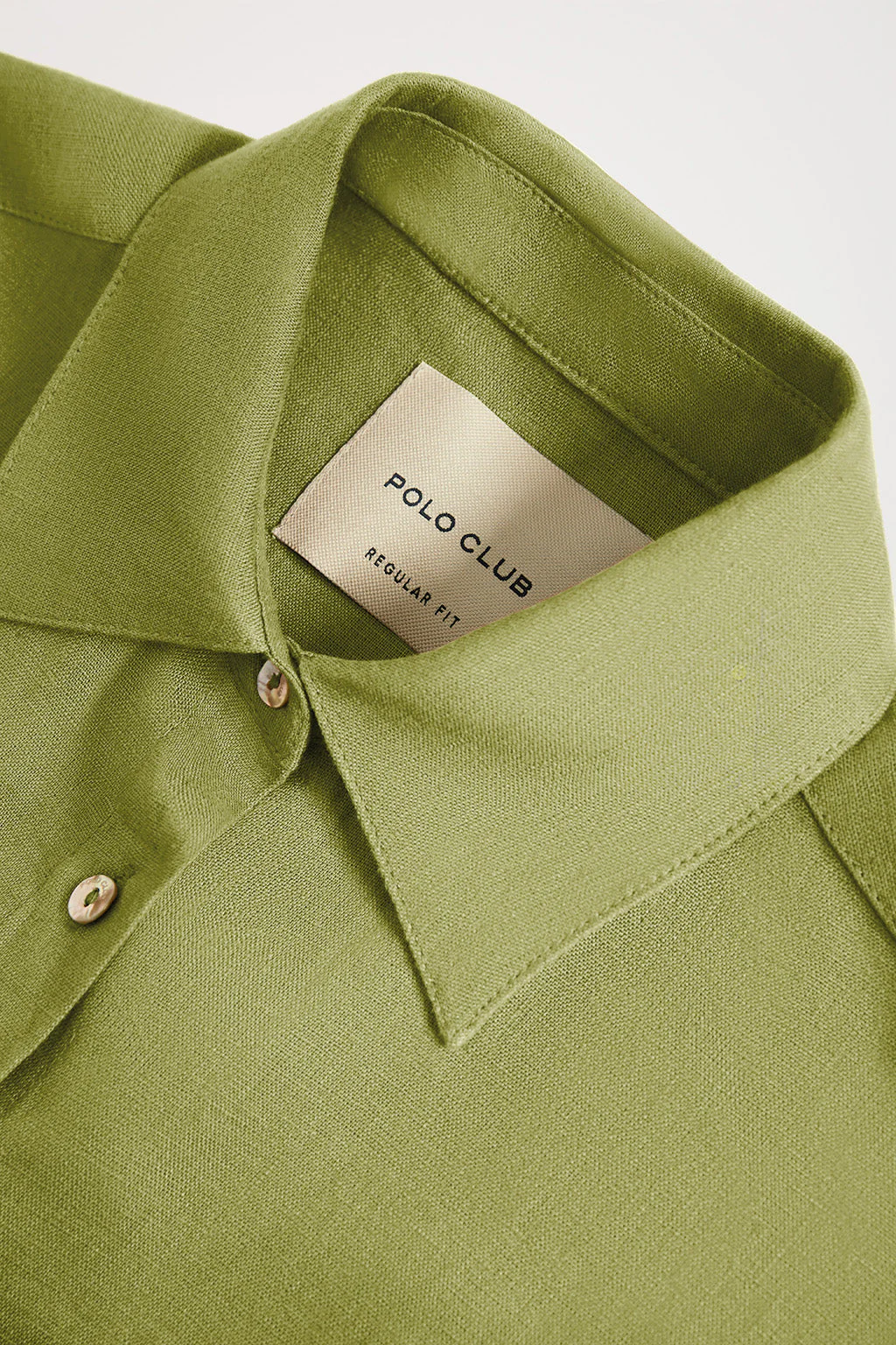 Green linen shirt with embroidered detail - Image 8