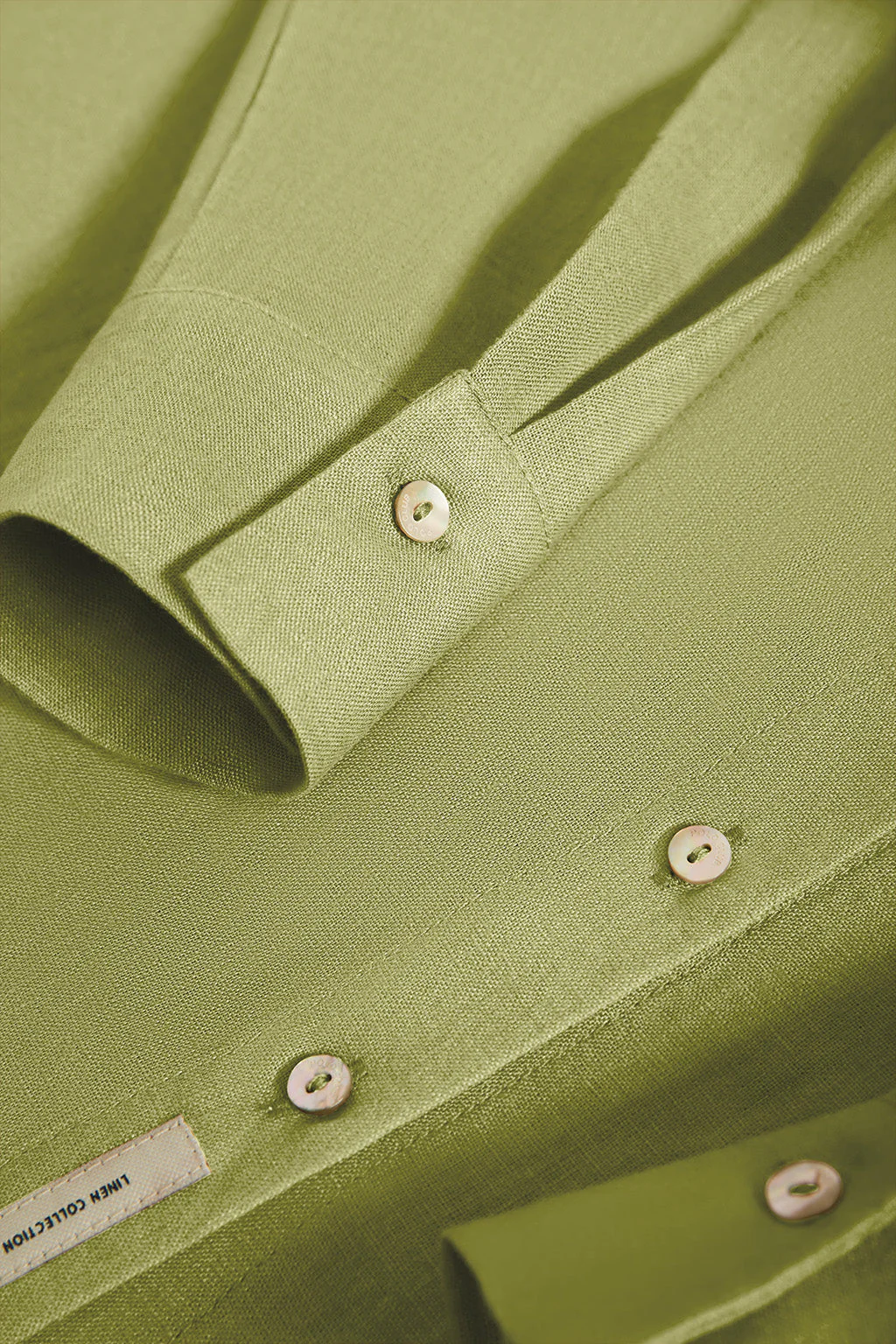 Green linen shirt with embroidered detail - Image 9
