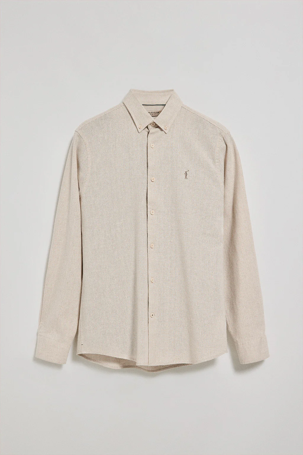 Beige houndstooth shirt Williams with Rigby Go embroidered logo - Image 7