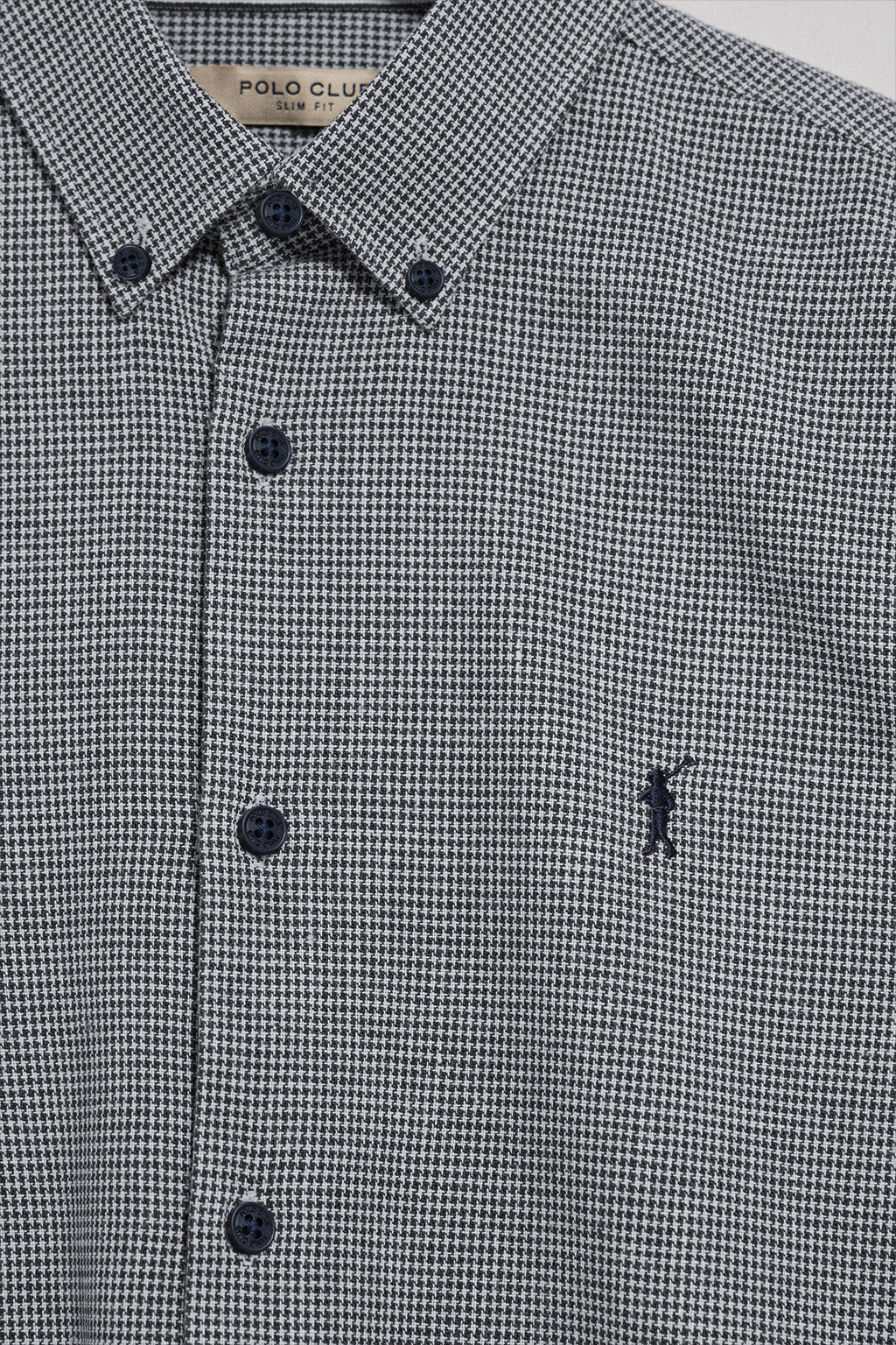 Navy-blue houndstooth shirt Williams with Rigby Go embroidered logo - Image 6