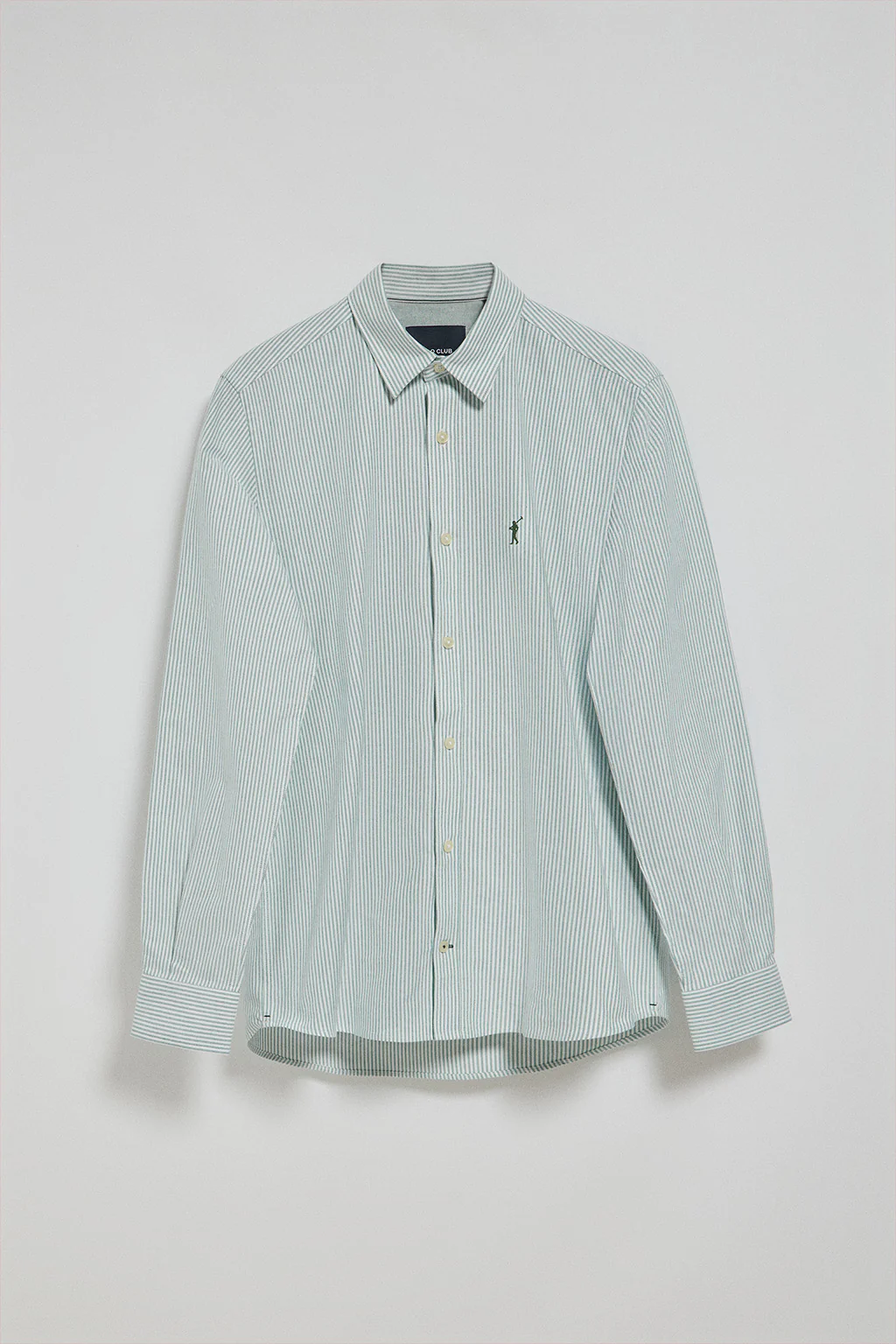 Green striped Oxford shirt Yale with embroidered Rigby Go logo