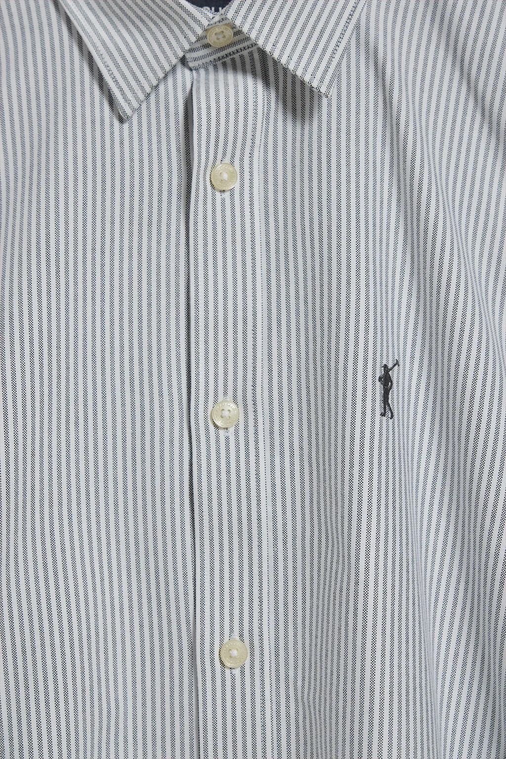 Grey striped Oxford shirt Yale with embroidered Rigby Go logo - Image 7