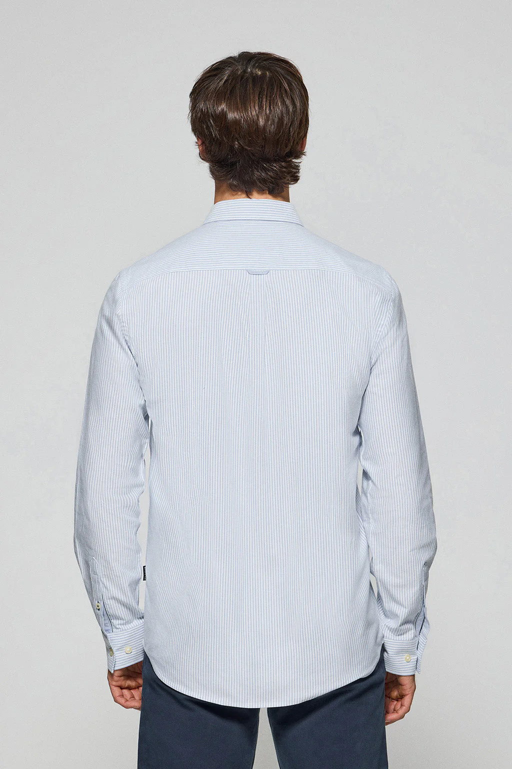 Blue striped Oxford shirt Yale with embroidered Rigby Go logo - Image 4