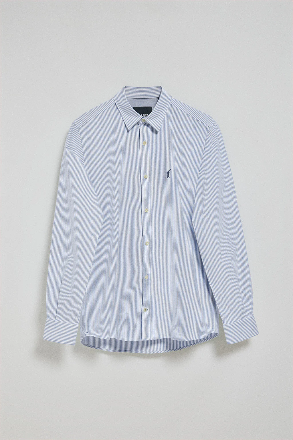 Blue striped Oxford shirt Yale with embroidered Rigby Go logo - Image 5
