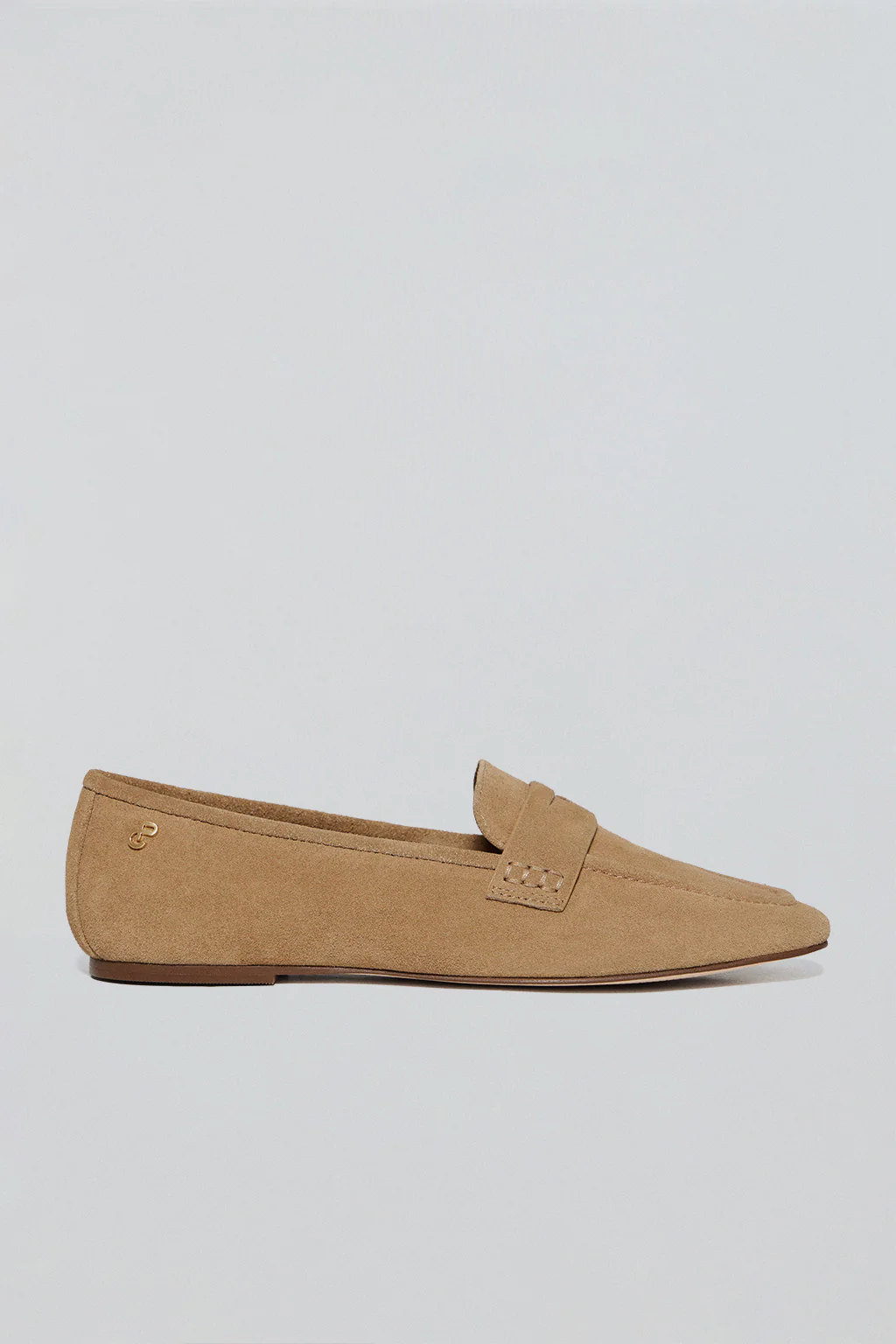 Camel suede loafer Antonella with metallic detail - Image 8