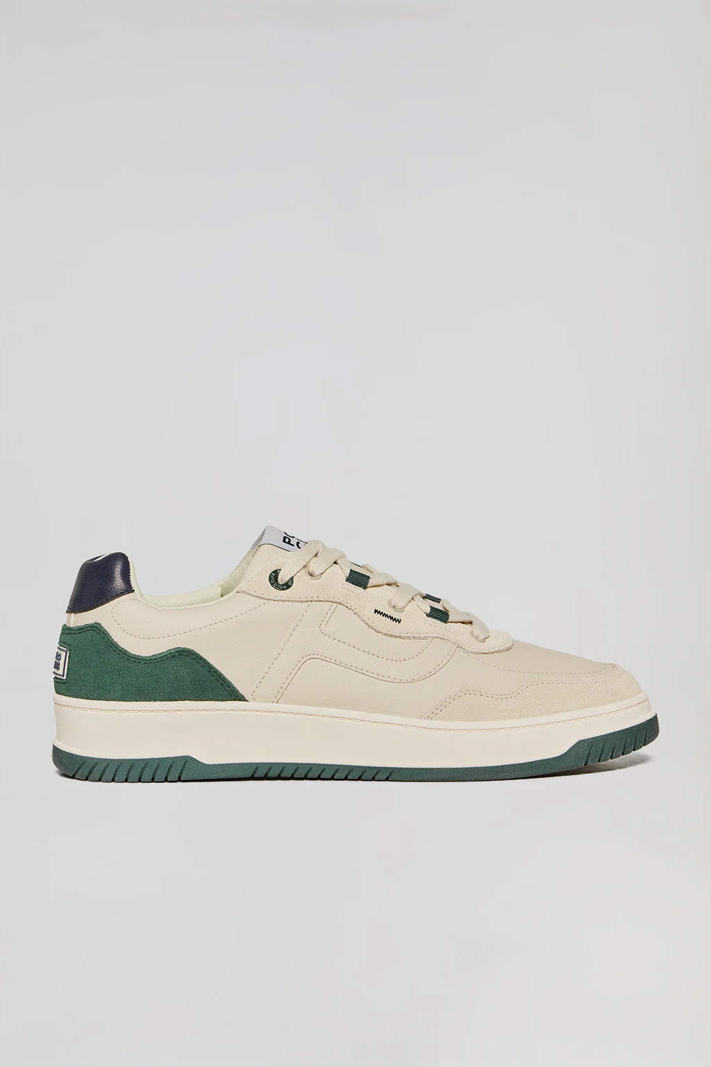 Green casual faux-leather Cornell men trainers with Polo Club contrast details