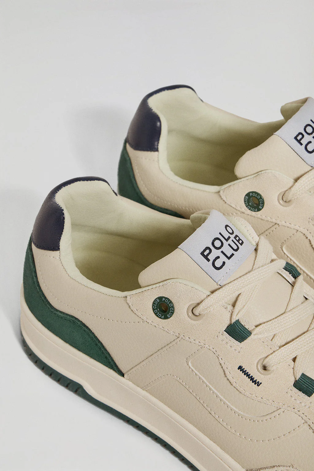 Green casual faux-leather Cornell men trainers with Polo Club contrast details - Image 3