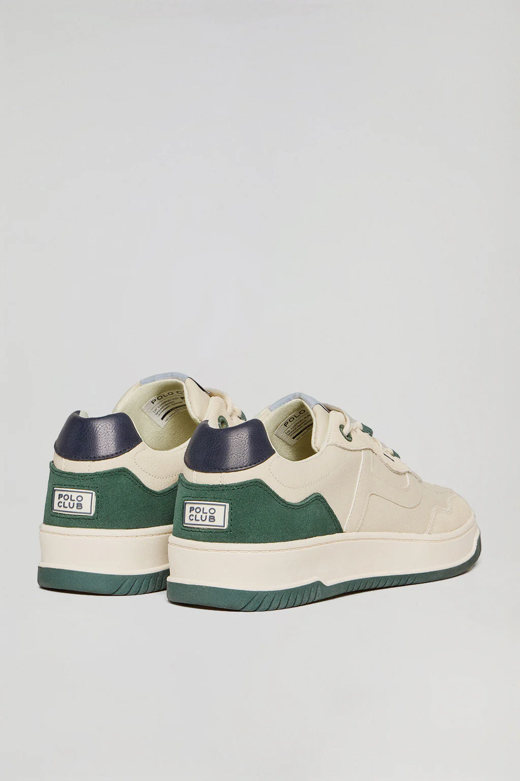 Green casual faux-leather Cornell men trainers with Polo Club contrast details - Image 4