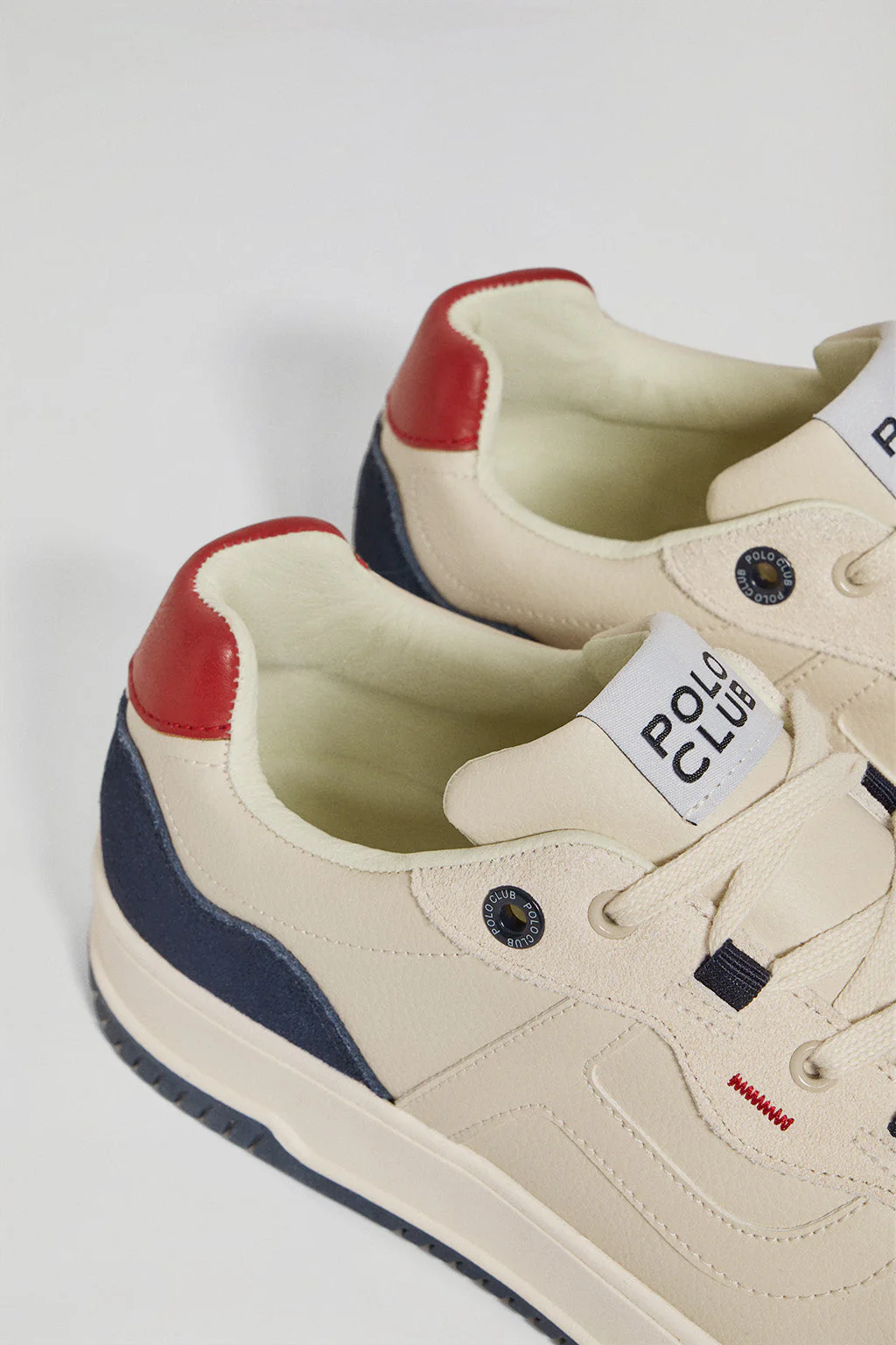 Navy casual faux-leather Cornell men trainers with Polo Club contrast details - Image 3