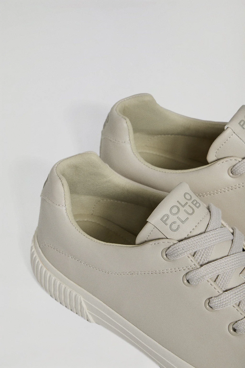 Beige faux-leather Habana trainers with Polo Club details for men - Image 3