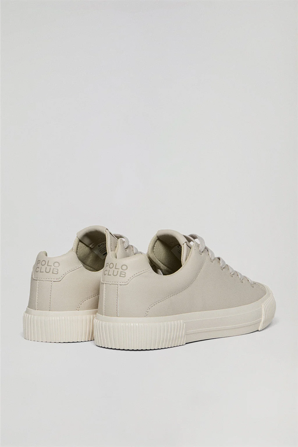 Beige faux-leather Habana trainers with Polo Club details for men - Image 4