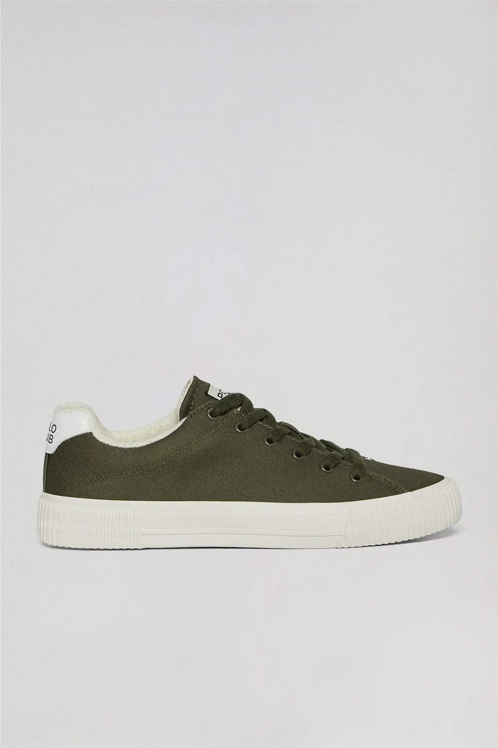 Khaki Habana canvas trainers with Polo Club details for men - Image 5