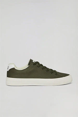 Khaki Habana canvas trainers with Polo Club details for men - Image 6