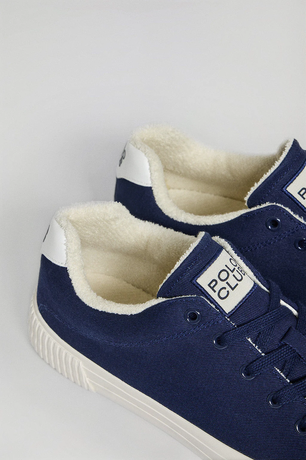 Navy-blue Habana canvas trainers with Polo Club details for men - Image 3