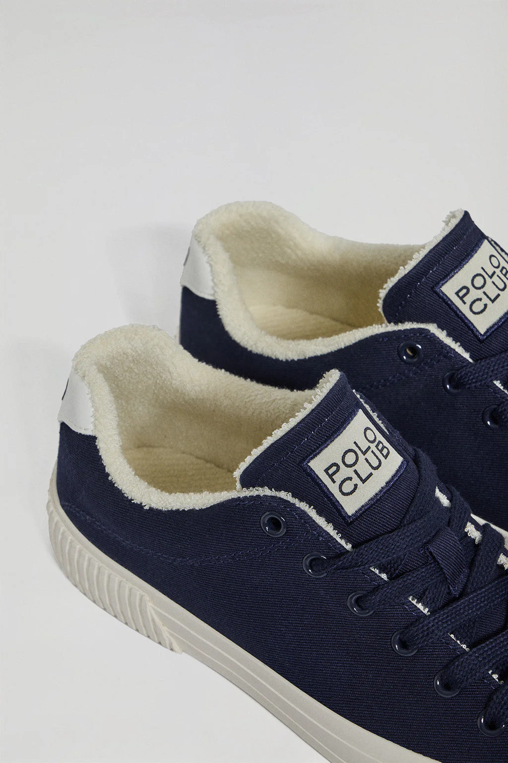 Navy-blue Habana canvas women trainers with Polo Club details - Image 3