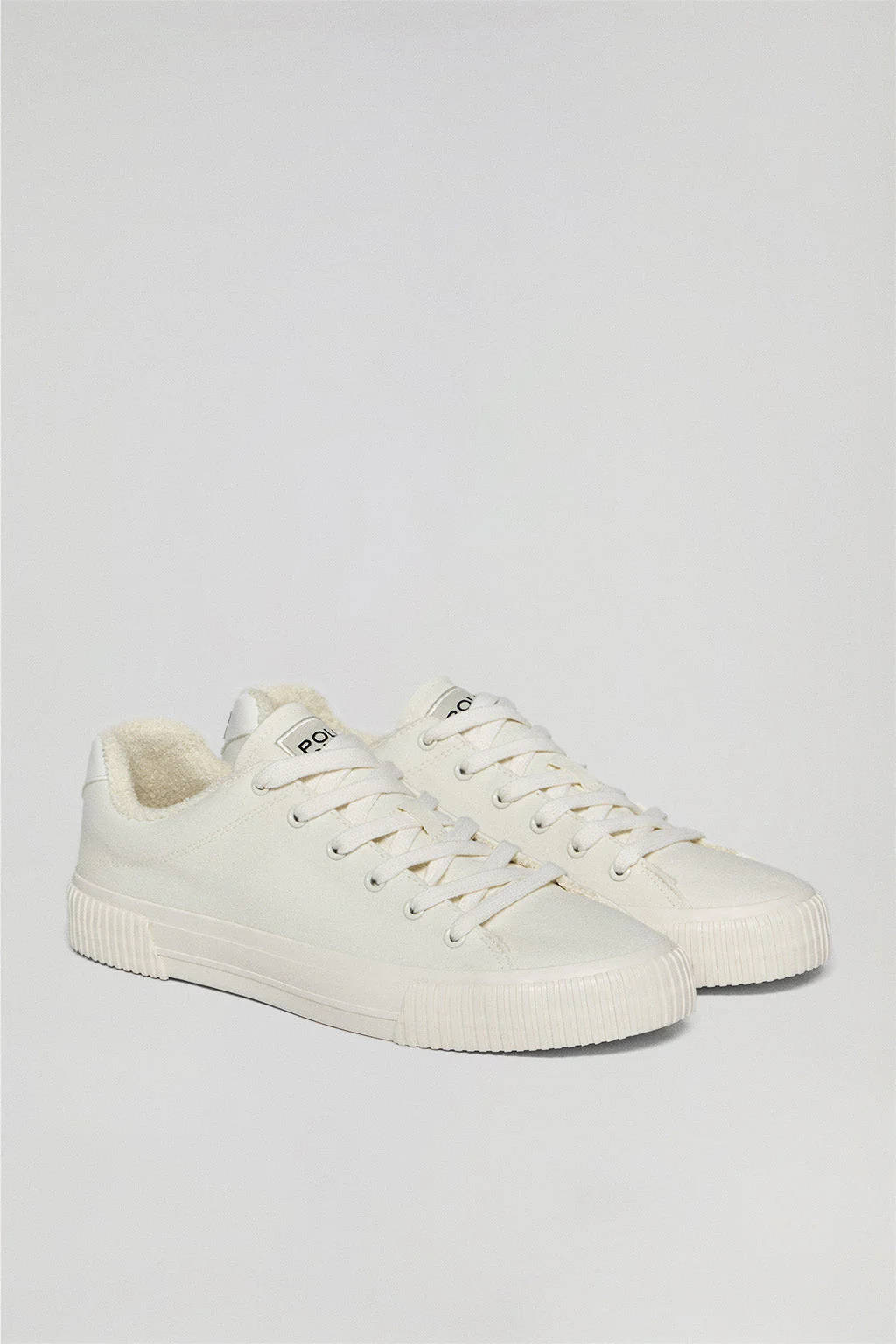 White Habana canvas women trainers with Polo Club details - Image 2