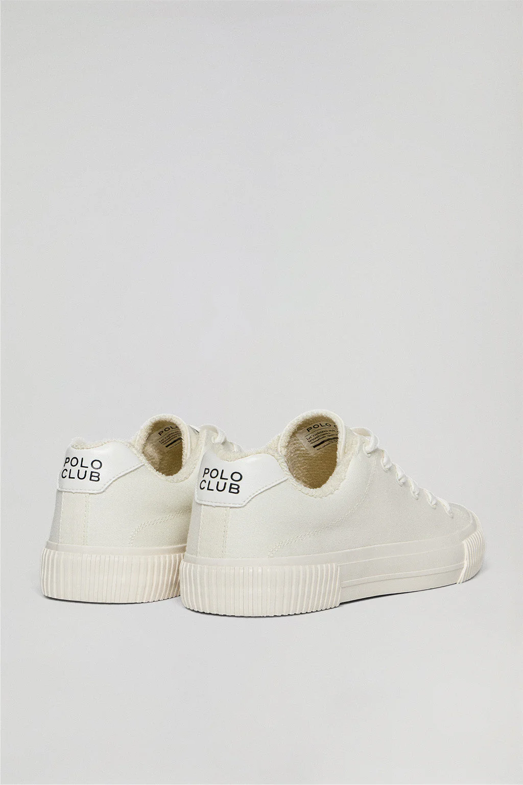 White Habana canvas trainers with Polo Club details for men - Image 4