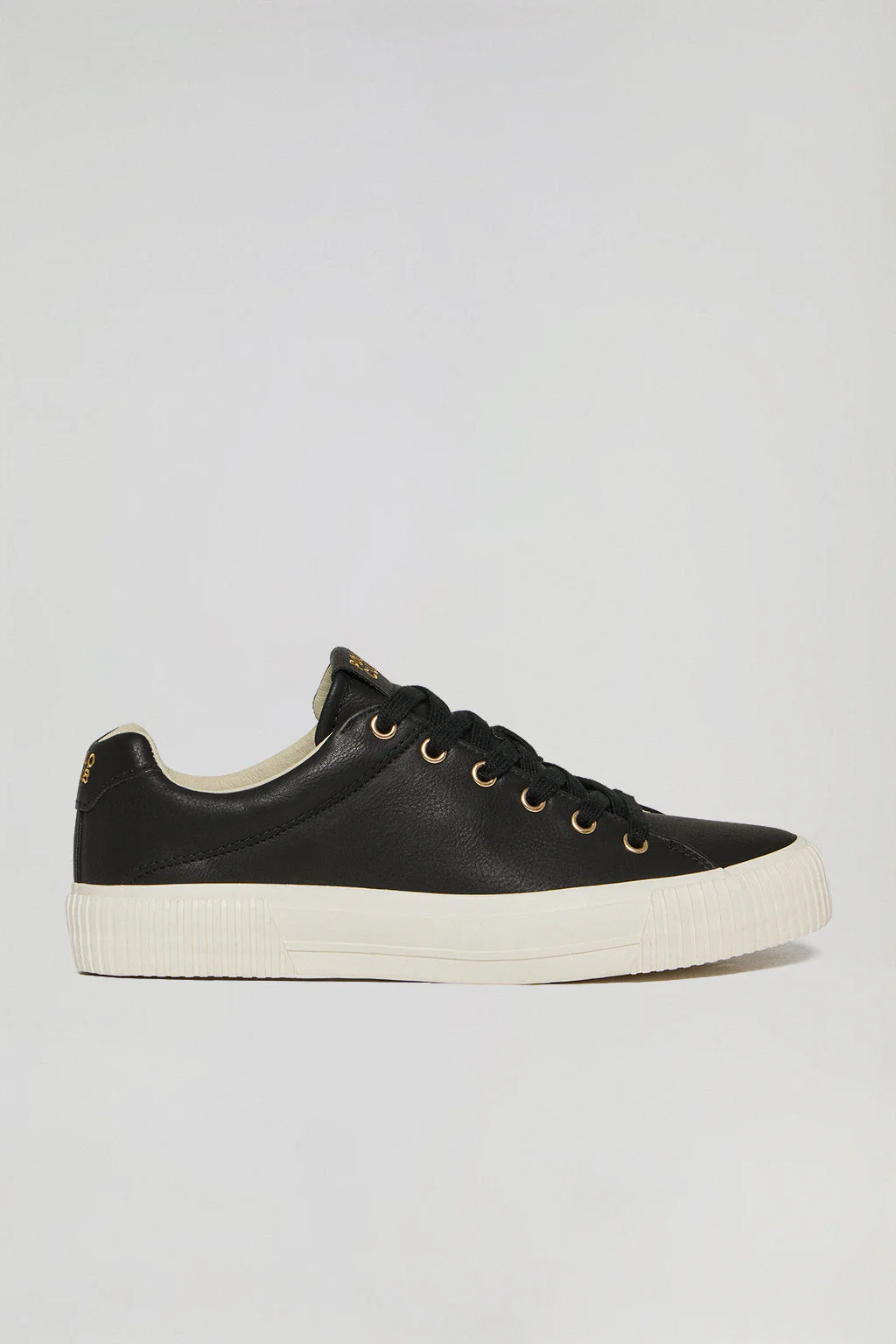 Black faux-leather Habana women trainers with Polo Club details