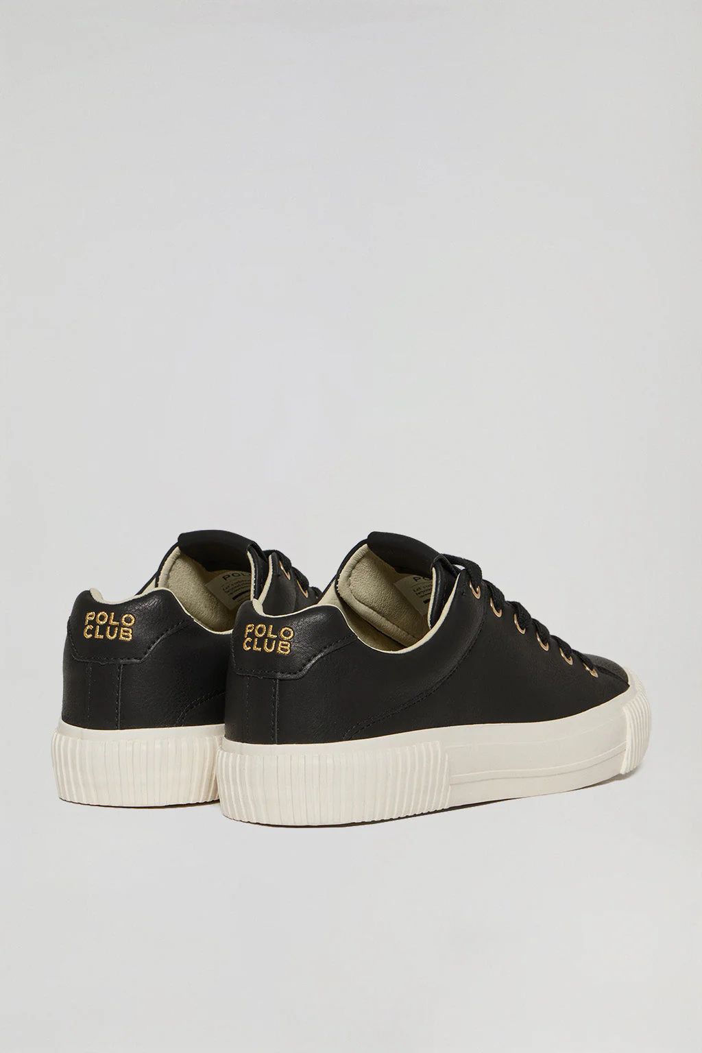 Black faux-leather Habana women trainers with Polo Club details - Image 4