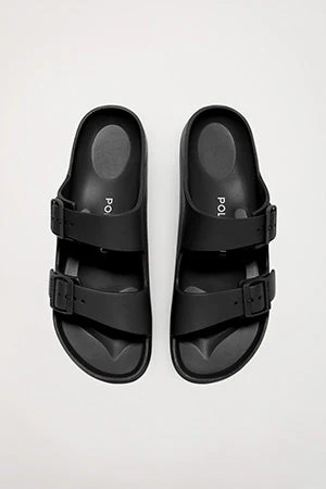 Black bio sandal with buckles for men - Image 4