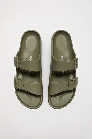 Khaki bio sandal with buckles for women - Image 4