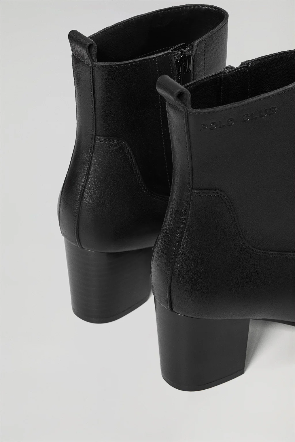 Black Ryta leather ankle boots with Polo Club logo - Image 3