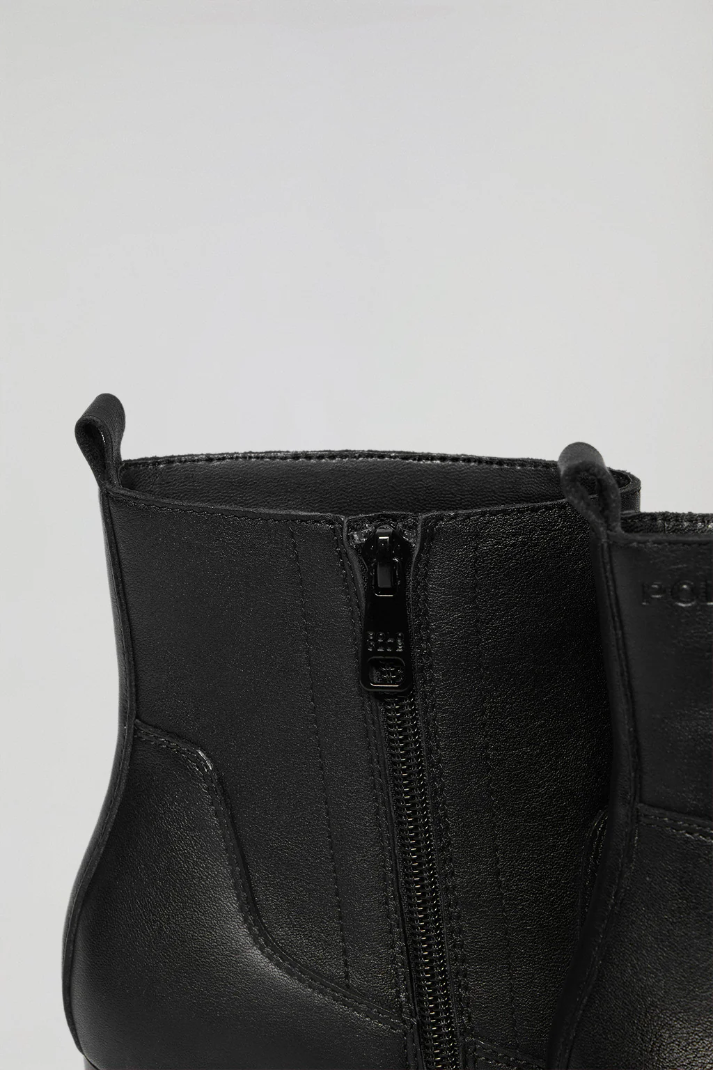 Black Ryta leather ankle boots with Polo Club logo - Image 4