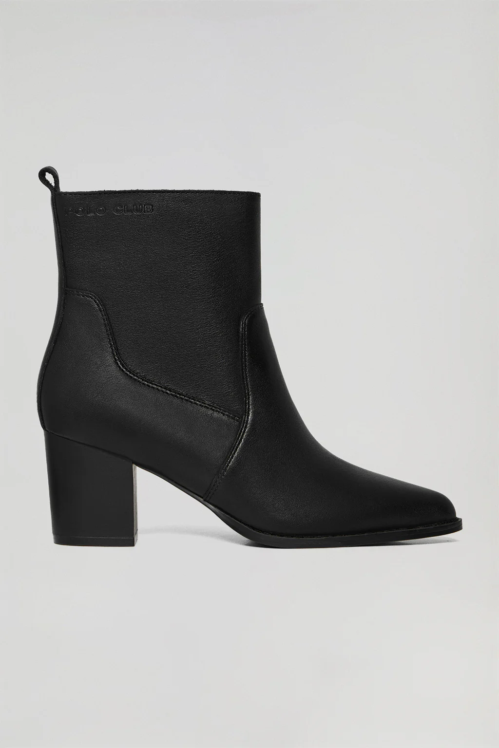 Black Ryta leather ankle boots with Polo Club logo - Image 5