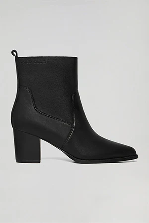 Black Ryta leather ankle boots with Polo Club logo - Image 6