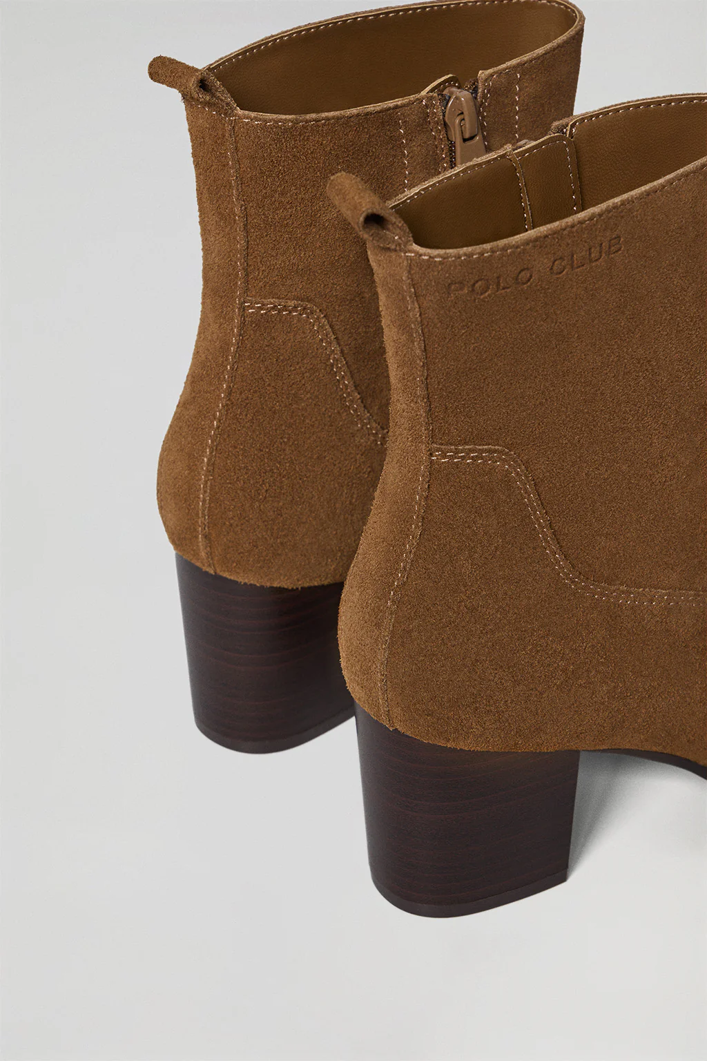 Brown Ryta suede ankle boots with Polo Club logo - Image 3