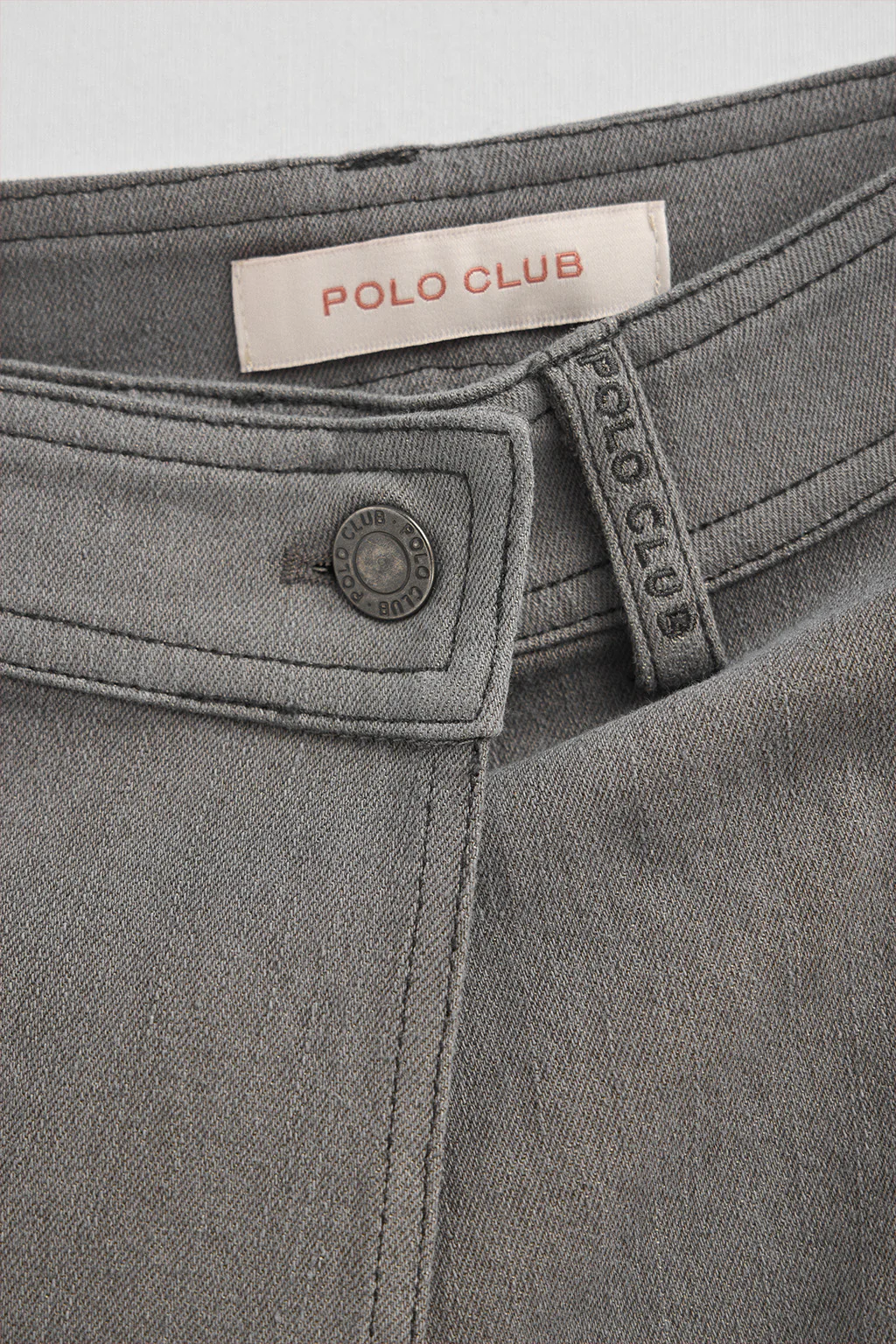 Grey denim skirt Alisa with Polo Club details - Image 7