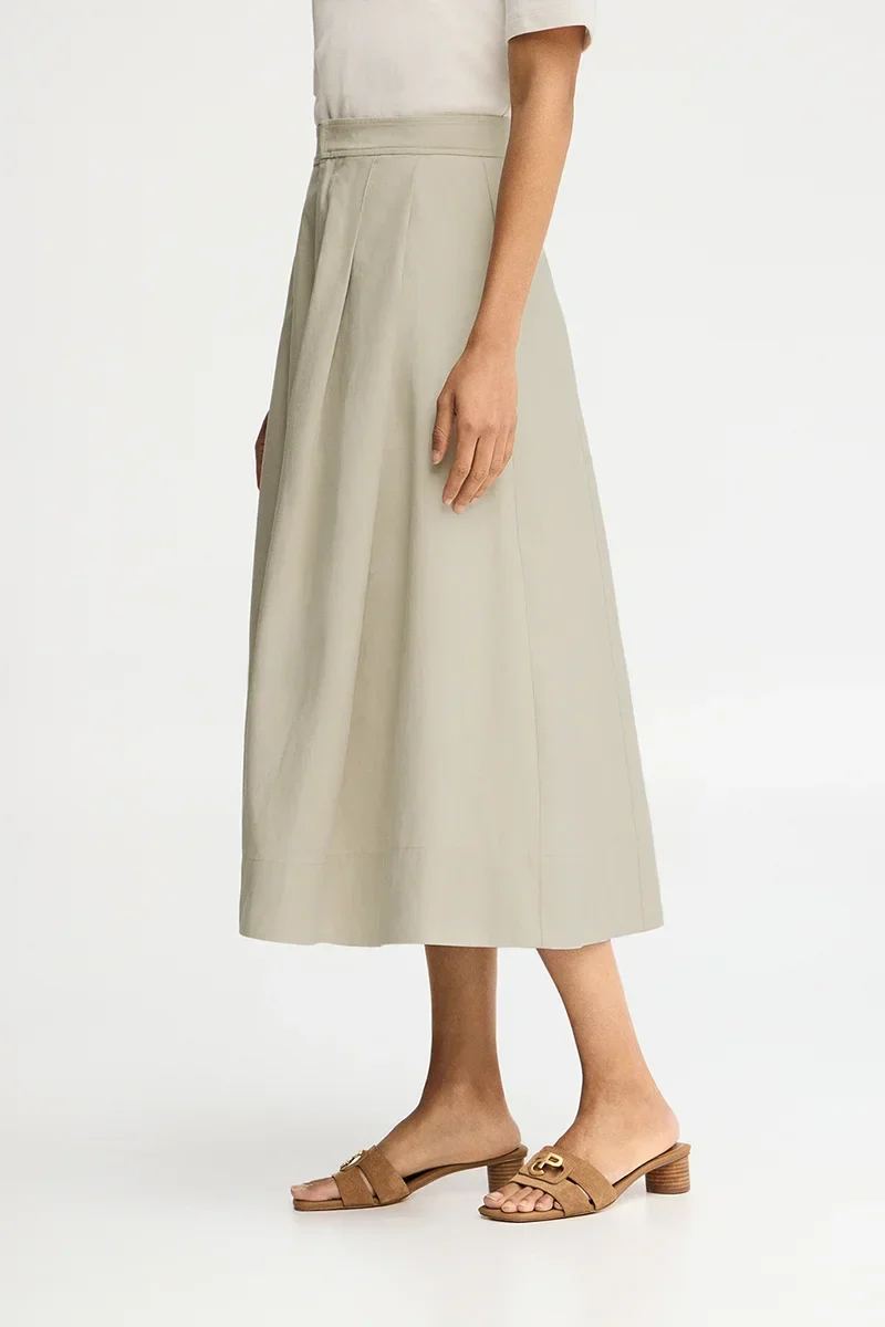 Stone-grey long pleated skirt Polo Club - Image 4