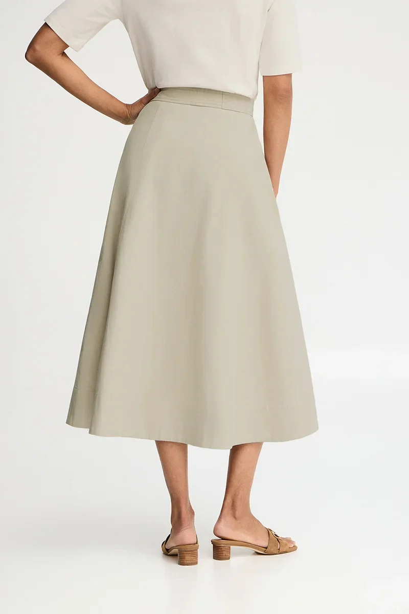 Stone-grey long pleated skirt Polo Club - Image 5