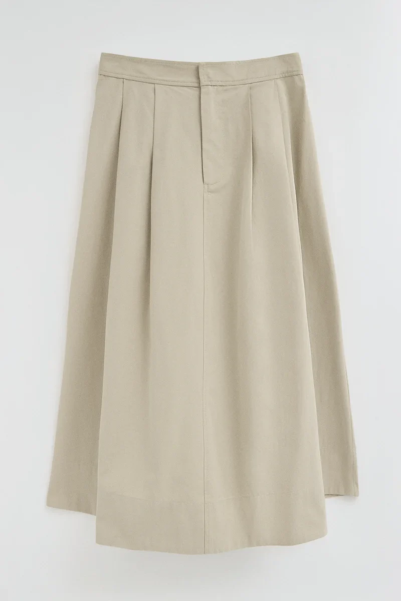 Stone-grey long pleated skirt Polo Club - Image 6