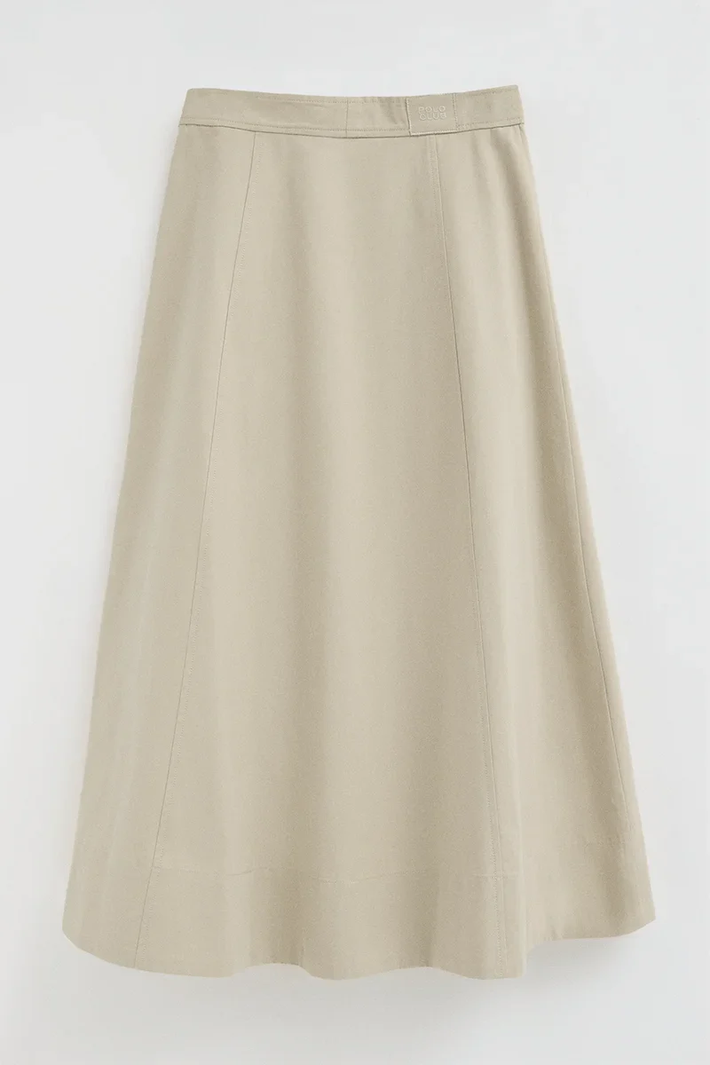 Stone-grey long pleated skirt Polo Club - Image 8