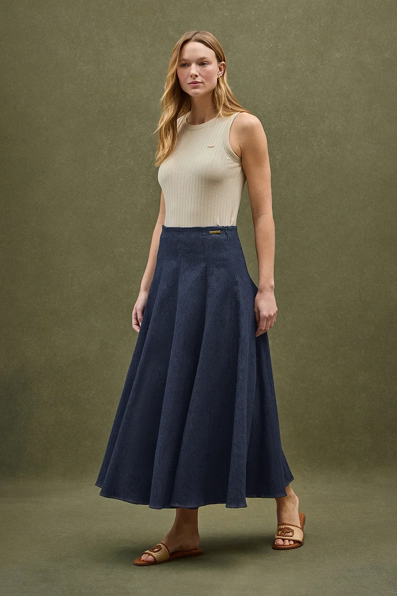 Mid-blue Eva denim skirt Polo Club