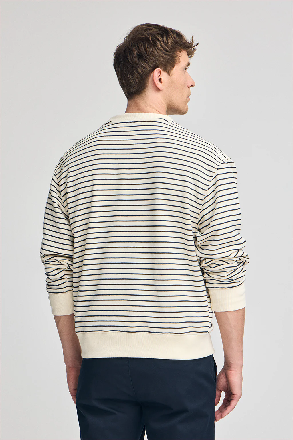 Nude striped sweatshirt Captain with embroidered monogram - Image 2