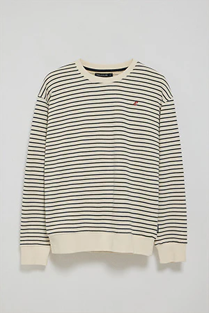 Nude striped sweatshirt Captain with embroidered monogram - Image 8